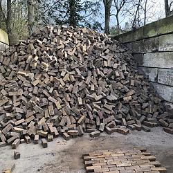 SBV09L, Oude Gebakken Klinkers, Dikformaat, Geel-Brons
