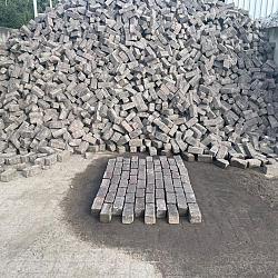 Oude gebakken klinkers keiformaat Rood/Paars