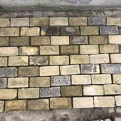 SBV06, Oude Gebakken Klinkers, Keiformaat, Geel-Brons, ob