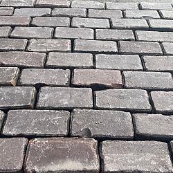 Oude gebakken klinkers keiformaat Rood/Paars