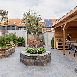 Peacock Blue , Blauw Genuanceerd, 90 x 90 x 3cm