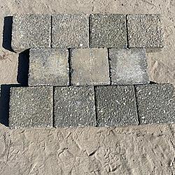 WZu (1), Gebruikte Betonklinkers, Dubbelklinkers, Antraciet/Heide 8cm