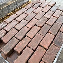 SBP39, Oude Gebakken Klinkers, Platkeiformaat, Rood-Antraciet