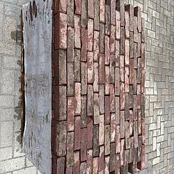 P074, Oude Gebakken Klinkers, Vierlingen, Rood-Bruin