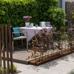 Randbescherming Cortenstaal Top 200x5x6 t.b.v. opsluitband