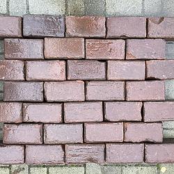P080, Oude Gebakken Klinkers, Keiformaat, Rood-Paars