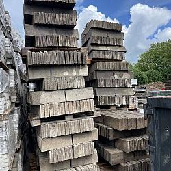 P032, SBP25, Gebruikte Betonbanden, opsluitbanden, 6x20x100cm, Grijs