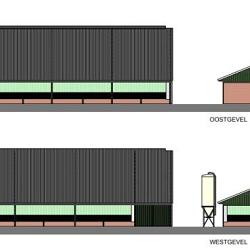 Gebruikte Rundveestal, Staalconstructie, ca. 25x55m
