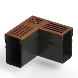 Star Drain 65/100 Hoekstuk - Roestbruin (Cortenstalen)