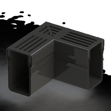 Star Drain 65/100 Hoekstuk - Zwart (Aluminium)