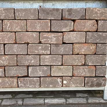P013, Oude Gebakken Klinkers, Keiformaat, Rood-Bruin