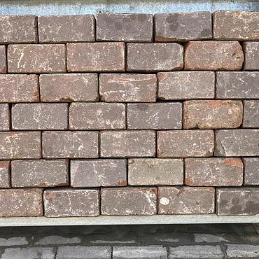 P013, Oude Gebakken Klinkers, Keiformaat, Rood-Bruin