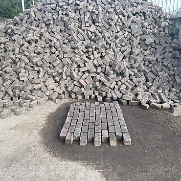 Oude gebakken klinkers keiformaat Rood/Paars