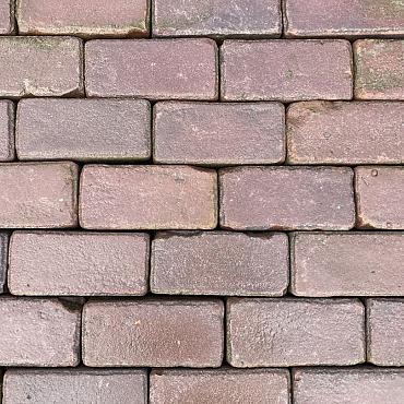 P048, Oude Gebakken Klinkers, Platkeiformaat, Rood-Paars