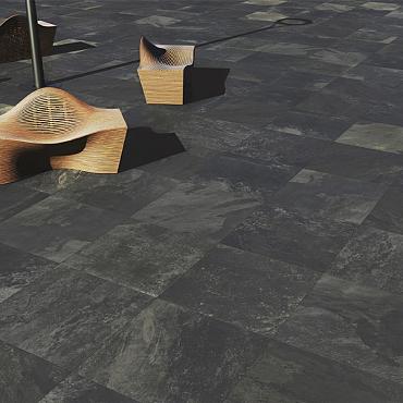 Peacock Black , Zwart Genuanceerd, 90 x 90 x 3cm