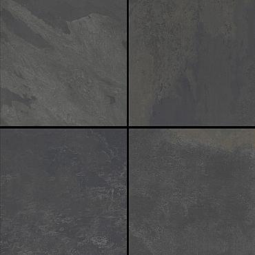 Peacock Black , Zwart Genuanceerd, 90 x 90 x 3cm