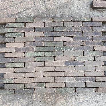 V16, Oude Gebakken Klinkers, Waalformaat, Antraciet-Bruin