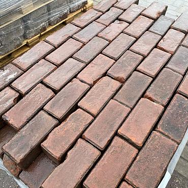 P026, Oude Gebakken Klinkers, Platkeiformaat, Rood-Bruin