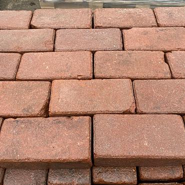 P036, Oude Gebakken Klinkers, Platkeiformaat, Rood-Bruin