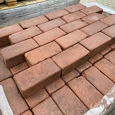 P036, Oude Gebakken Klinkers, Platkeiformaat, Rood-Bruin