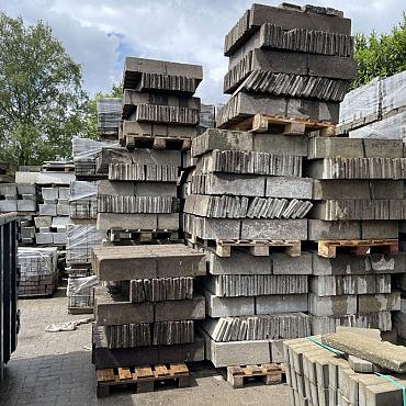 P032, SBP25, Gebruikte Betonbanden, opsluitbanden, 6x20x100cm, Grijs