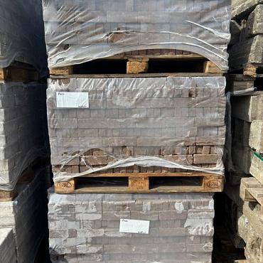 P074, Oude Gebakken Klinkers, Vierlingen, Rood-Bruin