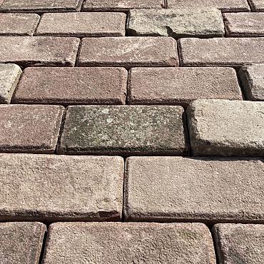 V05, Oude Gebakken Klinkers, Keiformaat, Rood-Bruin