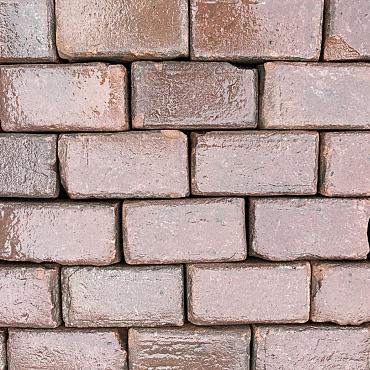 P080, Oude Gebakken Klinkers, Keiformaat, Rood-Paars