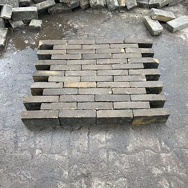 P091, Oude Gebakken Klinkers, Waalformaat, Geel-Brons