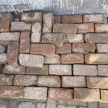SBP41, Oude Gebakken Klinkers, Keiformaat, Rood-Bruin