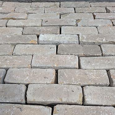 V111, Oude Gebakken Klinkers, Dikformaat, Geel-Brons, ob