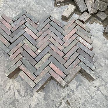 V36, Oude Gebakken Klinkers, Waalformaat, Rood-Bruin