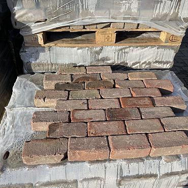 SBP38, Oude Gebakken Klinkers,Plat-Keiformaat, Rood-Bruin