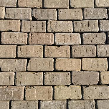 P011, Oude Gebakken Klinkers, Keiformaat, Geel-Brons