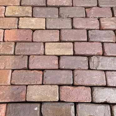 SBP05, Oude Gebakken Klinkers, Keiformaat, Rood-Bruin