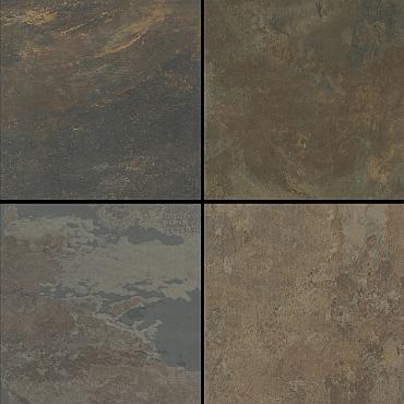 Peacock Rusty, Roest/Zwart/Blauw Genuanceerd, 60 x 60 x 3cm