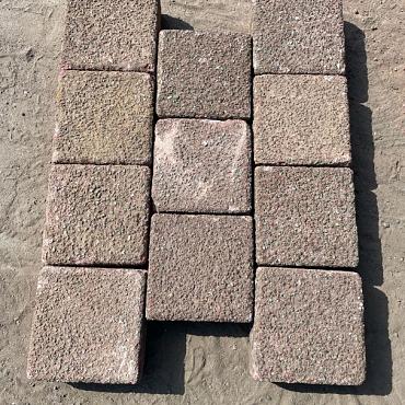 WZu (1), Gebruikte Betonklinkers, Dubbelklinkers, Antraciet/Heide 8cm