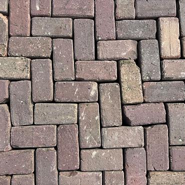 V62, Oude Gebakken Klinkers, Keiformaat, Rood-Paars