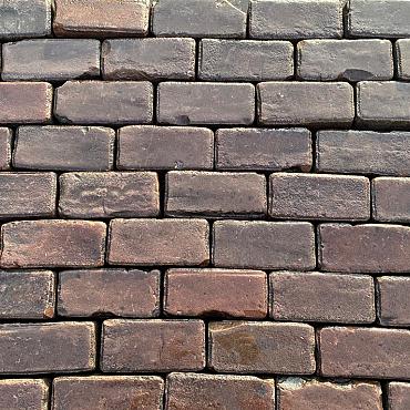 Oude gebakken klinkers keiformaat Rood/Paars