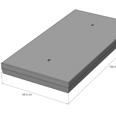 Betonplaat 100x200x16 cm Glad EW 20T