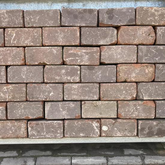 P013, Oude Gebakken Klinkers, Keiformaat, Rood-Bruin