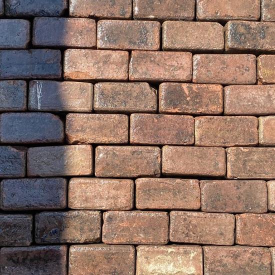 Oude Gebakken Klinkers, Keiformaat, Rood-Bruin