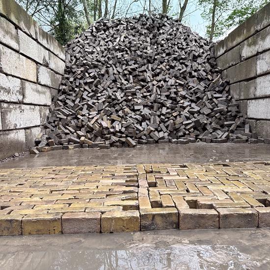 SBV01, Oude Gebakken Klinkers, Dikformaat, Geel-Brons