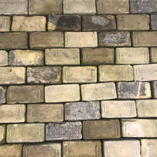 SBV06, Oude Gebakken Klinkers, Keiformaat, Geel-Brons, ob