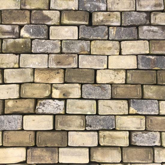 SBV06, Oude Gebakken Klinkers, Keiformaat, Geel-Brons, ob