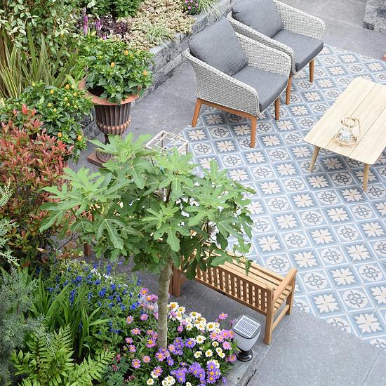 Mosaic Blue, Blauw, 60 x 60 x 3cm