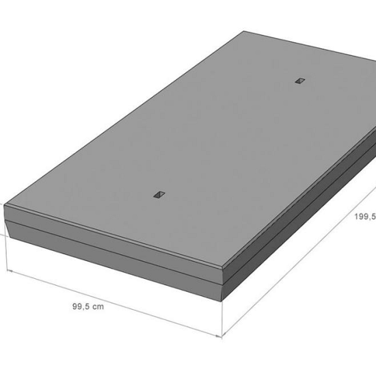 Betonplaat 100x200x16 cm Glad EW 20T