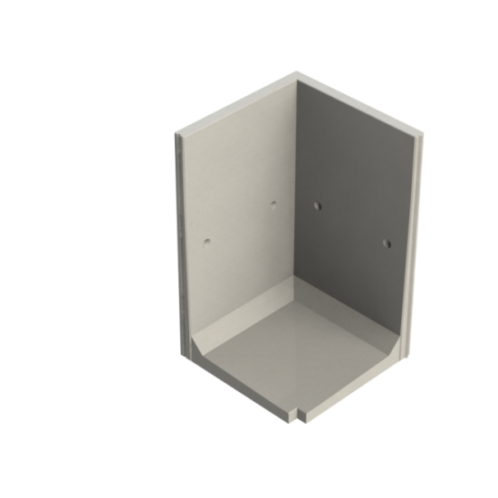 Keerwand CBH 200 - 125/125X115X200 - BETONGRIJS