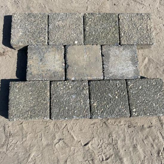 WZu (1), Gebruikte Betonklinkers, Dubbelklinkers, Antraciet/Heide 8cm