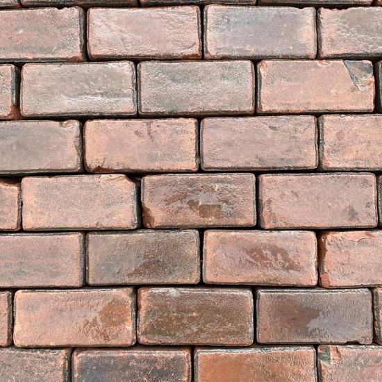 SBP39, Oude Gebakken Klinkers, Platkeiformaat, Rood-Antraciet